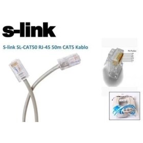 Resim S-Link Sl-Cat50-Rj-45 S-Lınk 50 Metre Cat5 Utp Patch Cord Kablosu Rj-45 