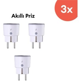 Resim Fonri Akıllı Priz (16 AMPER) 3'lü Set, Wifi, Uzaktan Kontrol, Anlık Enerji Tüketim Takip, Zamanlayıcı, 2 Yıl Garantili, Tuya Destekli 