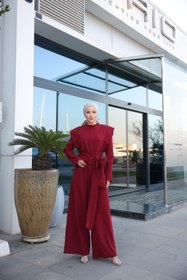 Resim MİMİ Luxury Wear Kadin Geniş Kuşak Fermuarlı Tesettür Tulum 