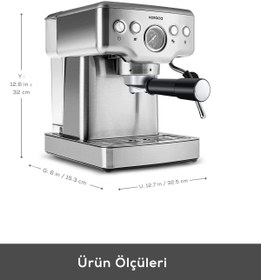 Resim Karaca Coffee Art 1353 Süt Köpürtücülü 20 Bar Basınçlı Espresso, Latte Cappuccino Americano Makinesi 