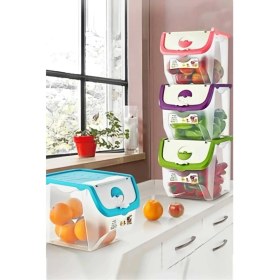 Resim Lirazon 2 Adet Patates Soğan Kiler Saklama Kabı Düzenleyici Set 12 Lt (32,5x23,5x23,5 Cm) 12 Litre Kilerlik 