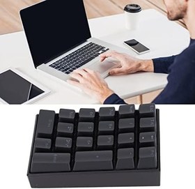 Resim Cuifati 21 Tuşlu Kablolu Sayısal Tuş Takımı RGB, Arkadan Aydınlatmalı Kademeli Tuş Takımı, Mini LED Mekanik Klavye Tak ve Çalıştır Sayısal Klavye - Yüksek Tuş Başlıklı(Yeşil eksen) 