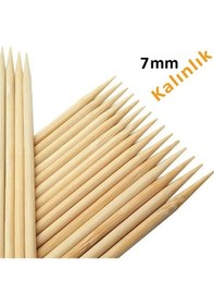 Resim Hayal Sepeti Bambu 7mm Kalın Ahşap Çöp Şiş Çubuğu 40 Cm - 20 Adet 