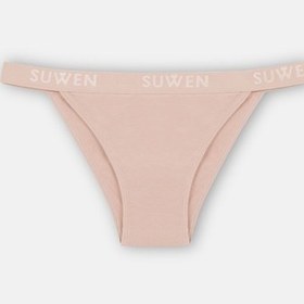 Resim Suwen 3lü Pamuklu Lastikli Normal Bel Slip Külot St00456011343 Kahverengi - Ten - Pembe 
