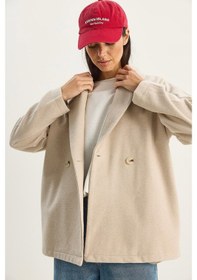 Resim Shade Kadın Kruvaze Yaka Cep Detaylı Kaşe Blazer Ceket 60283757 - Bej 