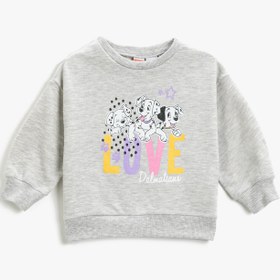 Resim Kız Bebek 101 Dalmaçyalı Baskılı Sweatshirt Lisanslı 