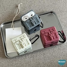 Resim Microsonic AirPods 1. Nesil / 2. Nesil için Kılıf Cartoon Figürlü Silikon Crtn-Fgr-Pry-Angl-Gri [AirPods 1/2 ile Uyumlu Kılıf - Gri - Koyu Gri] 