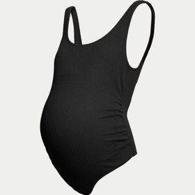 Resim Regular Fit Dokulu Hamile Mayosu - Siyah / 12 