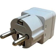 Resim De-Pa Evrensel Adaptör - Seyahat Fişi Dönüştürücü, Ingiliz ve Amerikan Fişli Cihazlar Için, Ab Tipi Priz Uyumu, 250V 16A, Beyaz - 1 Adet 