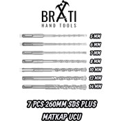 Resim BRATİ HAND TOOLS Sds Plus Kırıcı Delici Hilti Duvar ve Beton Delme Matkap Ucu Seti 7 Parça 260MM Boy 5MM-14MM 