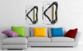 Resim CAMDAN TABLO I Asimetrik Geometrik Renkli Dekoratif Duvar Aynası - Modern Tasarım-18 (90x60 cm) 