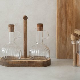 Resim Dekorzdükkan Akasya Standlı Yağdanlık Seti 