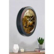 Resim Bahat Salon Ofis Duvar Saati Gri Metal Çerçeve 36 cm 