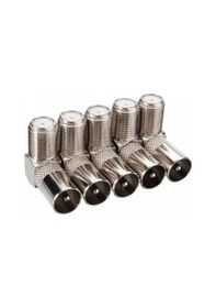 Resim F Konnektör Dişi - 60 Ohm Erkek L Tip Çevirici 10 Adet 