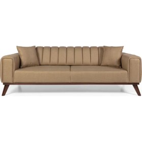 Resim Perla Sofa Velar Yataklı Kanepe Keten Hardal Kazayağı 