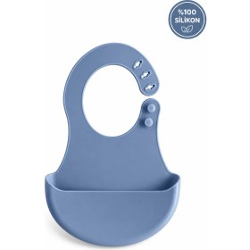 Resim Siliconly Bpa Içermeyen %100 Silikon Bebek Mama Önlüğü Kaydırmaz Cepli Bebek Önlüğü 