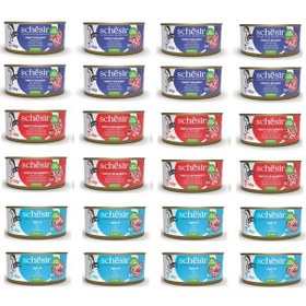 Resim Schesir 3 Çeşit Karma Tam Ve Dengeli Kedi Konserve Jöleli 140 Gr. X 24 Adet 