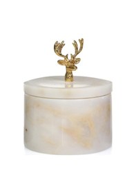 Resim Mermer Baharatlık Kapaklı Mermer Tuzluk Biberlik Beyaz 