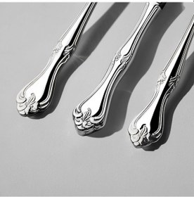 Resim Nehir Lalezar Sade 12 Kişilik 84 Parça Çatal Kaşık Bıçak Takımı Gümüş 