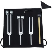 Resim Chakra Ayarlı Çubuklar, Alüminyum Alaşımlı Ayarlı Çubuklar 128Hz, 256Hz, 512Hz, Ayarlı Çubuk Aracı, Çıkarılmamış Gümüş Gri Ses Müzikçisi Seti Çekiç ile 