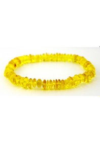 Resim Kehribar Bileklik Amorf Pul Tasarım Ambergold Blk23-84 Sarı 
