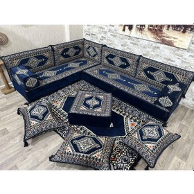 Resim Coton Şark Köşesi Saraylı Desen Minder Takımı Konsept 14 Parça 