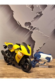 Resim molmo MOTORSİKLET+SU TABANCA SET 30 cM (SARI) 