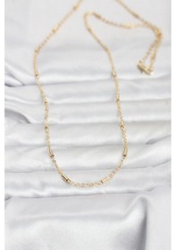 Resim Cm 14k Gold Renk Bar Zincir Model 60 Cm Kadın Kolye - Tj-bko10973 Çok renkli 22614541 