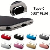 Resim 4 adet Metal Tip-C Toz Kapatma Kavalları, Dayanıklı Şarj Portu Kapakları, Kolay İçe İçe, Diğer Malzeme 
