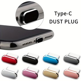 Resim 4 adet Metal Tip-C Toz Kapatma Kavalları, Dayanıklı Şarj Portu Kapakları, Kolay İçe İçe, Diğer Malzeme 