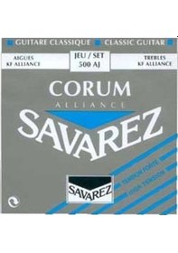 Resim Savarez 500aj Klasik Gitar Tel Seti - Alliance Corum Blue Üst Segment - High Tension Kf Alliance Karbon Tizler, Corum Gümüş Kaplama Baslar, Yüksek Projeksiyon Ve Zengin Harmonikler Uyum: Yüksek Tansiyon Sert Klasik Gitarlar 