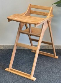 Resim Reyo Ahşap Katlanabilir Mama Sandalyesi Gürgen Cilalı 