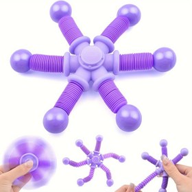Resim 1 adet Altıgen Fidget Spinner Oyuncak - 6 Kilitli Halkalı Duyusal Fidget Oyuncak, Gençler Yetişkinler için Dayanıklı Plastik Rahatlatıcı Hediye, Paskalya Sepeti Dolguları, Doğum Günü Noel Parti Hediyeleri, Pil Gerektirmez, Patlama Fidget Oyuncak 