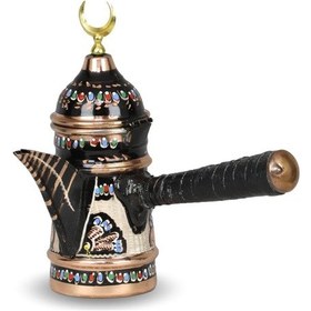 Resim Gül Çiçek Mırra Bakır Cezve 300 ml 