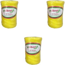 Resim Favori İp 5000 Denye -0.8 Mm- Ambalaj Ve Paket İpi Naylon Burgulu Örgü Çamaşır İpi - Sarı - 3 Adet 