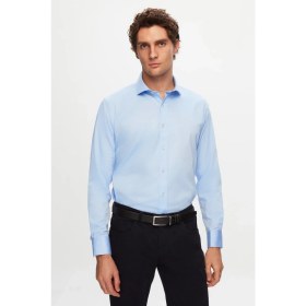 Resim D'S Damat Ds Damat Slim Fit Mavi Düz Gömlek 5HE02SG00139M 