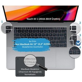 Resim Laptop Macbook Air 13inç Klavye Koruyucu Uk-eu İngilizce Touchıd'li A1932 İle Uyumlu Pembe 