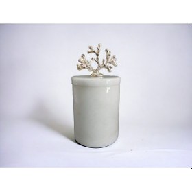 Resim Beyaz Mermer Pamuk Kutusu-pamukluk-kapaklı Kutu Gümüş Aksesuarlı 