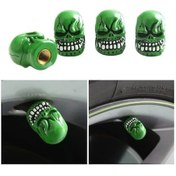 Resim Ankatek Mufunye Alüminyum Alaşımlı Hayalet Tasarım Yeşil Lastik Vana Kapakları - Araba, Motosiklet, Bisiklet İçin 4'lü Toz Koruma Seti Rp 