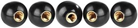 Resim 5pcs Yuvarlak Bakalite Top Lever Knob Dişli Vardiya Takımı Takımı Yedek Bakır Ekleme Siyah Renkli, Tüm Hentbol Makineleri Için Evrensel Aksesuarlar 