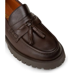 Resim Deery Kadın Hakiki Deri Kahverengi Püsküllü Loafer - 02035ZKHVC03 