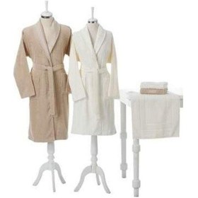 Resim Camellia Happy Aile Seti Bornoz Takımı Bej - Krem Bej - Krem 