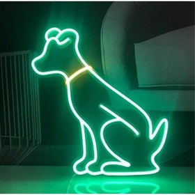 Resim Led Işıklı Köpek Duvar Tablo 