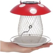 Resim Opulentliving Güneş Enerjili Mantar Kuş Yemliği Ve Aydınlatması - Dış Mekan Kırmızı Kırmızı 