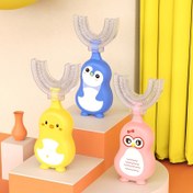 Resim 1 adet Manuel Tam Ağız Diş Fırçası, Gıda Sınıfı Yumuşak Silikon Fırça Başlığı ile, U Şekilli 360° Ağız Diş Temizleme Tasarımı Diş Fırçası 