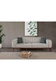 Resim Velar Yataklı Kanepe Keten Krem Krem 