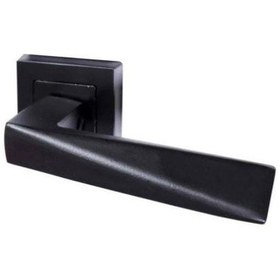 Resim Kapı Kolu Penta Kare Rozetli Mat Siyah Oda 