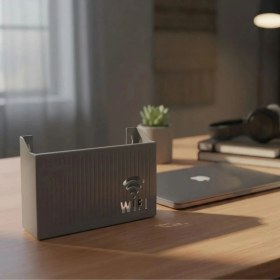 Resim Go İthalat Duvar Tipi Wi-Fi Modem Saklama Kutusu(Gri) - Kablo Düzenleyici Router Raf Organizer (5440) 