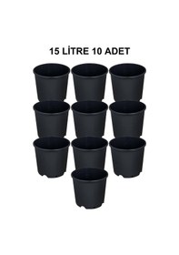 Resim Grow Wizard Plastik Yuvarlak Saksı 15 Litre 10 Adet 