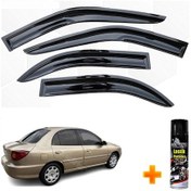 Resim Kia Rio Sedan Mügen Cam Rüzgarlığı 2002 - 2005 Arası 4 Lü Takım +500ml Lastik Parlatıcı 